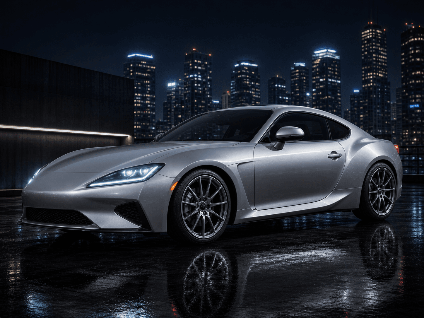 Silver sports coupe uploaded as the starting vehicle photo for an AI car modification preview